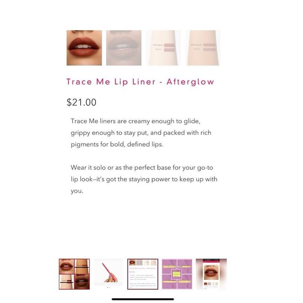 Hola Neon Trace Me Lip Liner Afterglow Nude Brown Matte Crayon - Picture 3 of 4